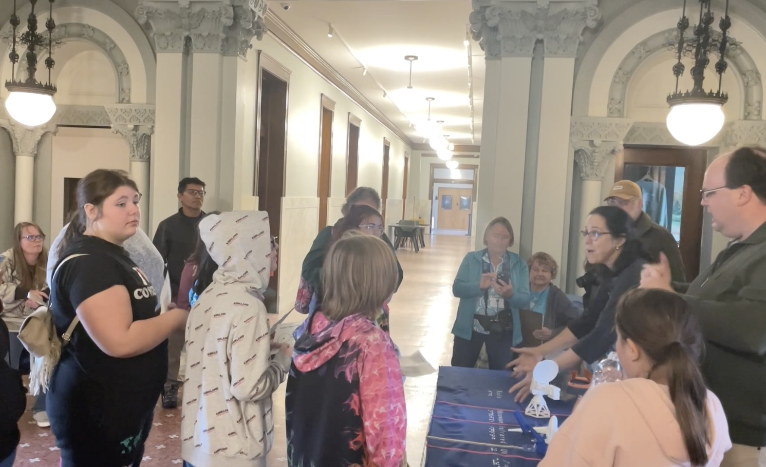 Students inside Yerkes Observatory