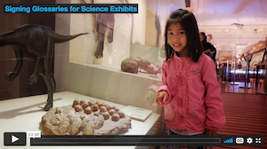 Screenshot of the Signing Glossaries for Science Exhibits video from the 2019 STEM for All Showecase